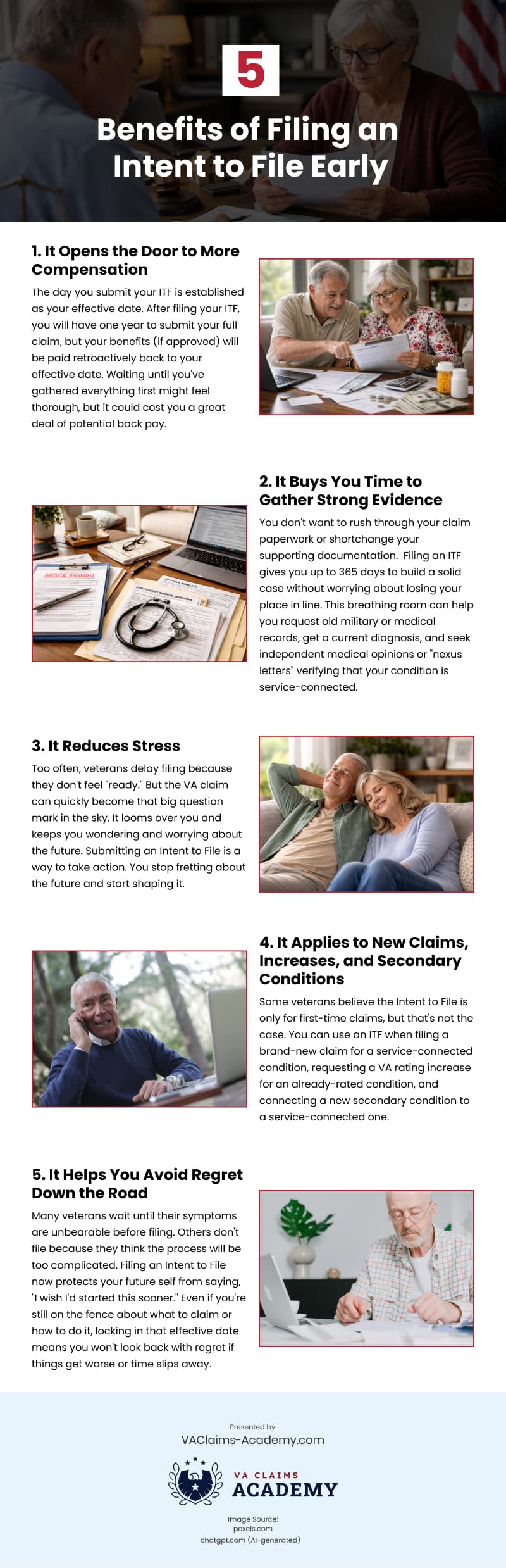 5 Benefits of Filing an Intent to File Early Infographic 5 Benefits of Filing an Intent to File Early Infographic